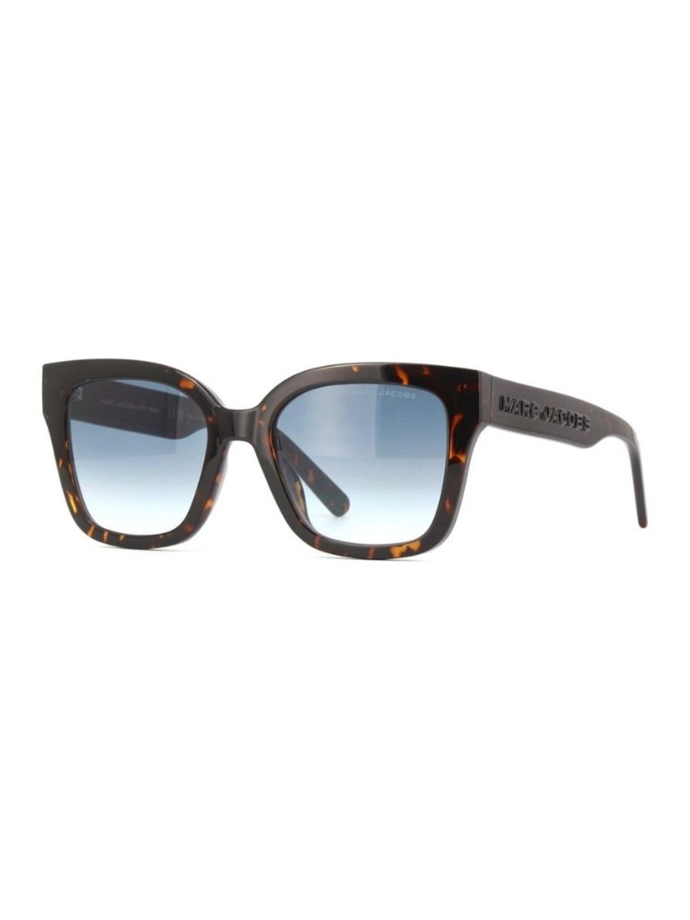 New Authentic Marc Jacobs Unisex Shiny Dark Havana Square Acetate Sunglasses
